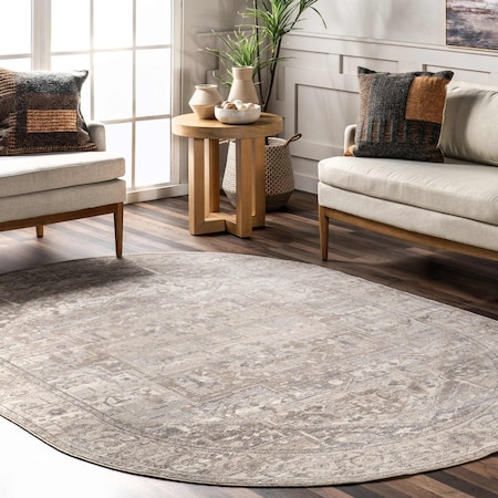 Nuloom Harriet Vintage Medallion Fringe Area Rug 4ft x 6ft KHMC04G-O406